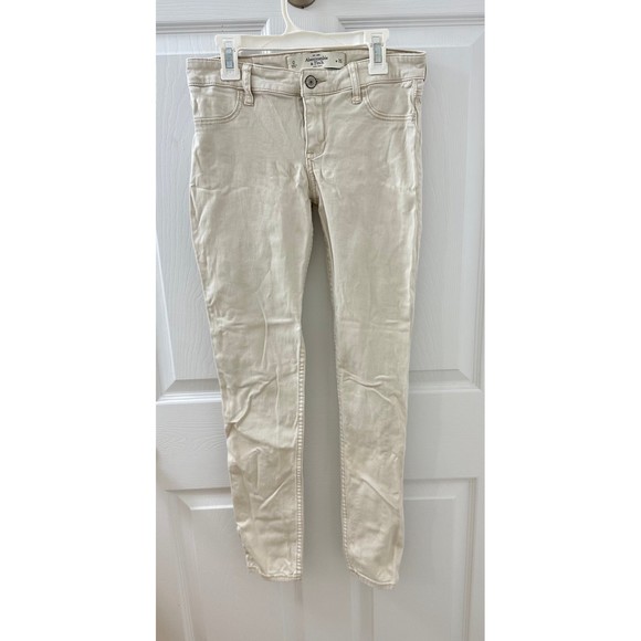Abercrombie and Fitch Light Khaki Sand Skinny Pants Size 0 - Picture 2 of 6